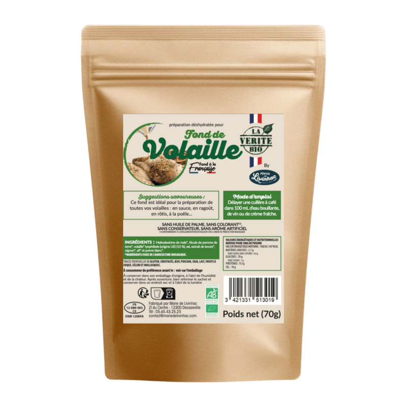 FOND DE VOLAILLE 70G - Marie de Livinhac en Aveyron